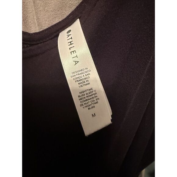 Athleta Black Nighttime Bliss Sleep Romper 1 piece Jumpsuit PJ Medium maternity - Picture 7 of 7